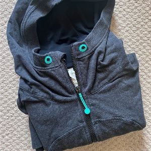 Lululemon Thin Scuba Hoodie Full Zip Jacket Size 8, Charcoal Grey
